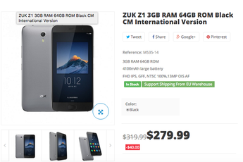 ZUK Z1 down to $279.99 for Chinese New Year