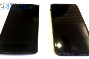 Umeox X5 5.6mm side by side with iPhone 5