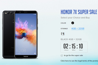 Honor 7X (4GB +32GB) to go on sale for Re. 1 on Honor India website today