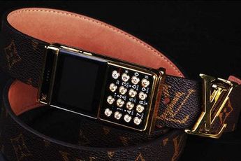 Ostentatious Louis Vuitton Belt Buckle Phone w/built in Fashion Police Alarm