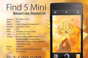 OPPO Find 5 Mini with 4.7" screen launched in Indonesia