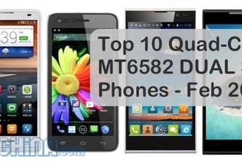 Top 10 Quad-core MT6582 Dual SIM Phones on sale now - Feb 2014