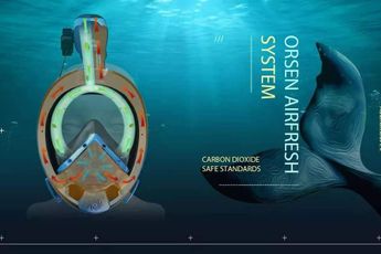 Orsen Airfresh snorkel mask crowdfunded on Indiegogo