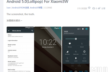 Xiaomi Mi3 gets Android Lollipop thanks to Rom Developer Ivan