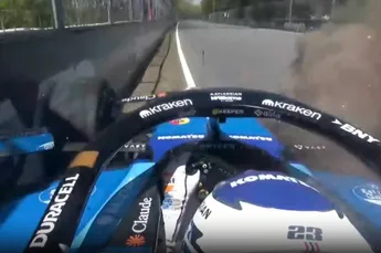 Ongeziene beelden: loslopend dier zorgt voor zware crash Alex Albon in Canada