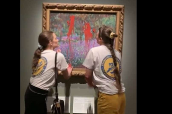 Klimaatactivisten besmeuren zeldzaam kunstwerk van Monet in Stockholm