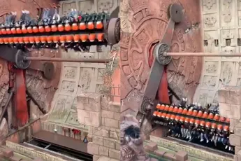 Mensen gaan uit hun plaat bij het zien van deze attractie in Phantasialand