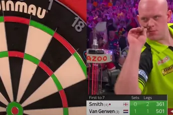 Terugkijken: de beste leg in de geschiedenis van het darten (Van Gerwen vs Smith)