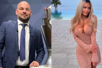 Wesley Sneijder zoenend gespot met notoire belastingfraudeur
