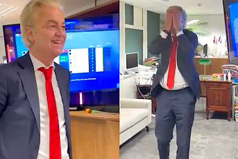 Beelden: Geert Wilders reageert op overwinning verkiezingen
