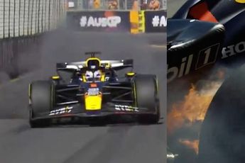 Auto Max Verstappen knalt uit elkaar tijdens GP Australië (beelden)