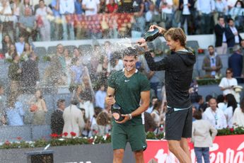 WATCH: Carlos Alcaraz and Alexander Zverev spray each other with champagne in Madrid