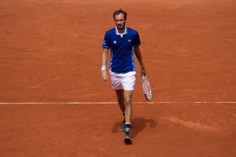 Daniil Medvedev puts on Irish cap as he lucks his ways past Djere at Roland Garros
