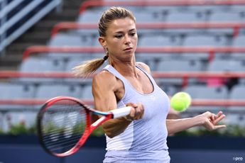 VIDEO: Giorgi flings racquet away in frustration during tense first round tie against Kanepi in Miami