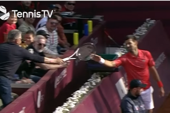 VIDEO: Djokovic accidentally throws racquet into crowd during Srpska Open Banja Luka defeat