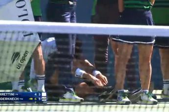 (VÍDEO) Berrettini sigue con su mala racha de lesiones y se retira del partido contra Rinderknech en el US Open