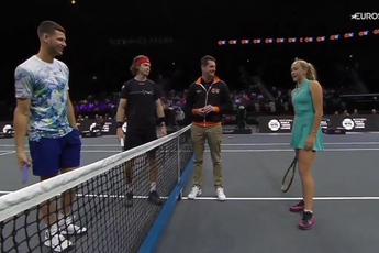 (VIDEO) "I don't think you have a chance guys": Hilarious trashtalk from Mirra Andreeva before mixed doubles at World Tennis League