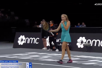 (VIDEO) Masterful Mirra Andreeva goes head-to-head with Stefanos Tsitsipas in doubles rally and prevails at World Tennis League