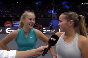 (VÍDEO) Mirra Andreeva y Sofia Kenin, un dúo de dobles que saca sonrisas: "Estas dos necesitan jugar juntas en el circuito"