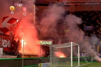 VIDEO: Pyro-actie zet kunstgras Roda JC in brand