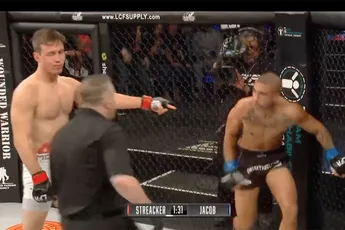 Grappig! Vechter denkt dat wedstrijd over is (video)