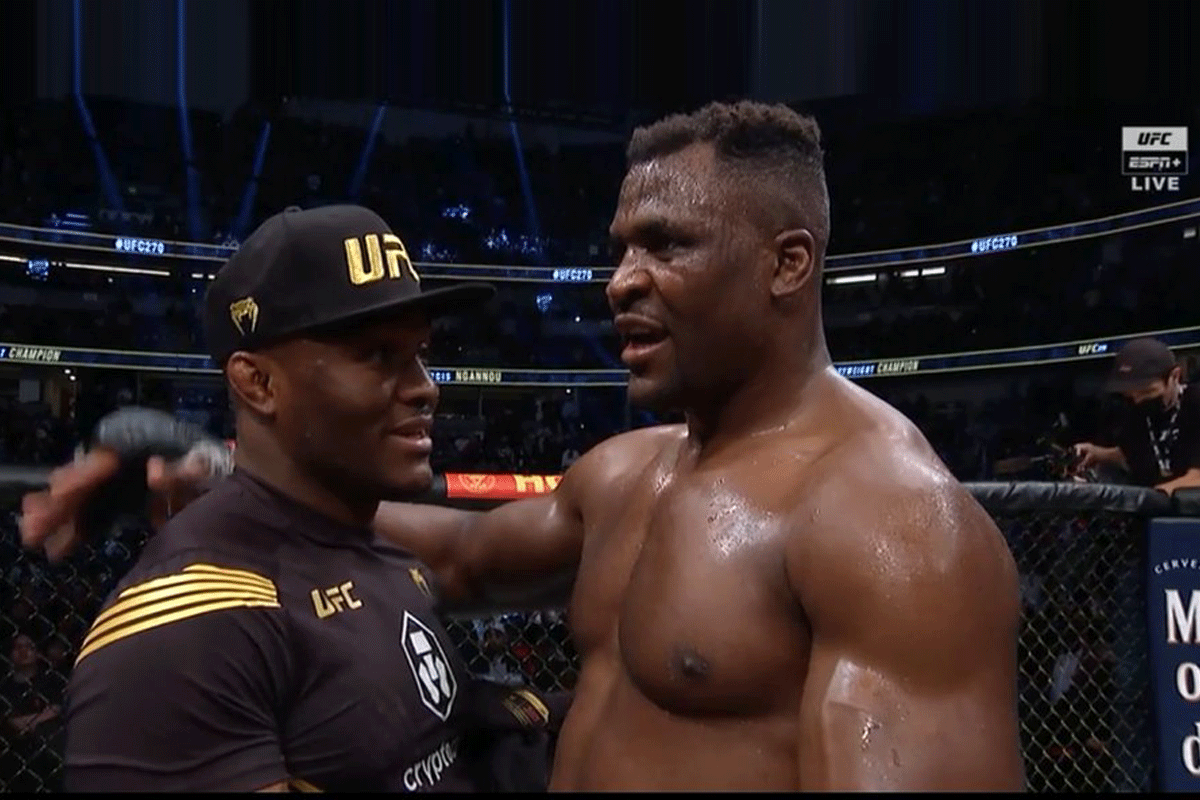 Gewonde Ngannou behoudt UFC-titel tegen Gane (video)