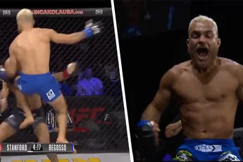 Kanietjuh! Ongelooflijke springende knie knock-out in 45 seconden