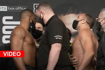 HOOGSPANNING: Joshua en Pulev uit elkaar gehaald tijdens weging bokswedstrijd (video)