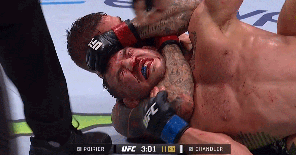 Dustin Poirier maakt Michael Chandler af in UFC-gevecht van het jaar | video