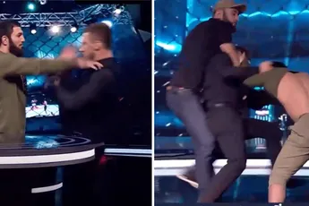 'Trillert!' MMA-vechters op de vuist in tv-programma | video