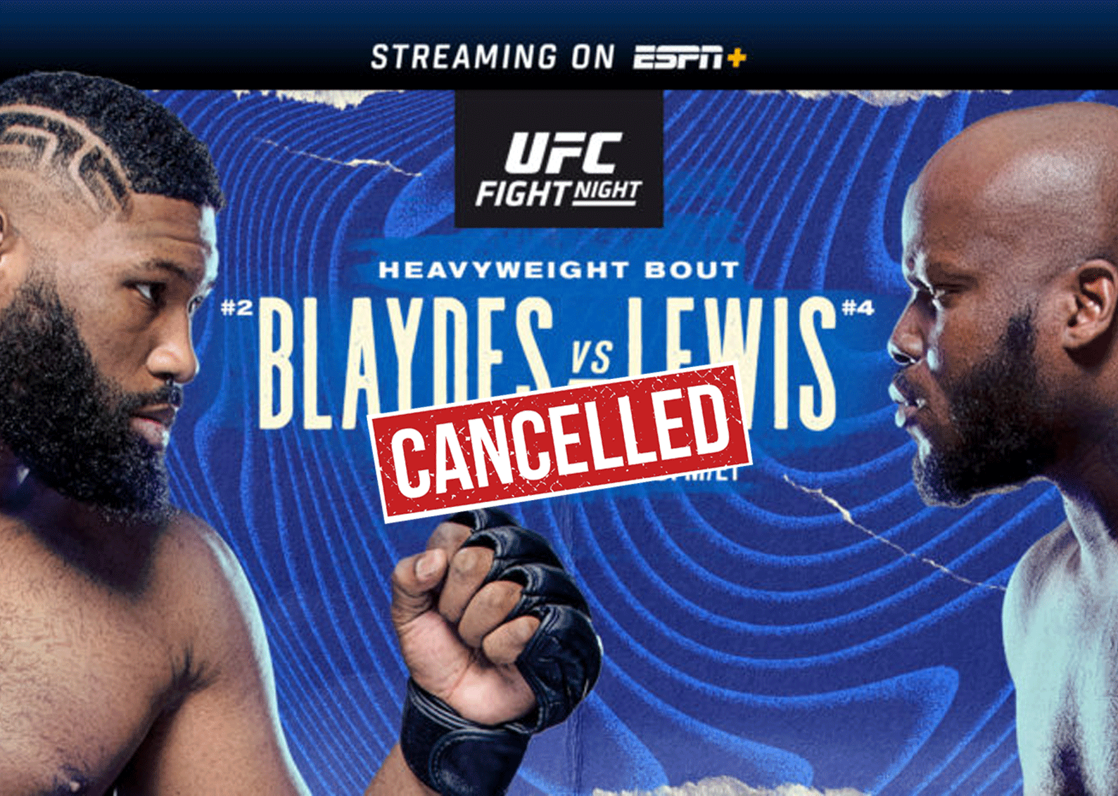 UFC schrapt topgevecht tussen Curtis Blaydes vs. Derrick Lewis voor zaterdag