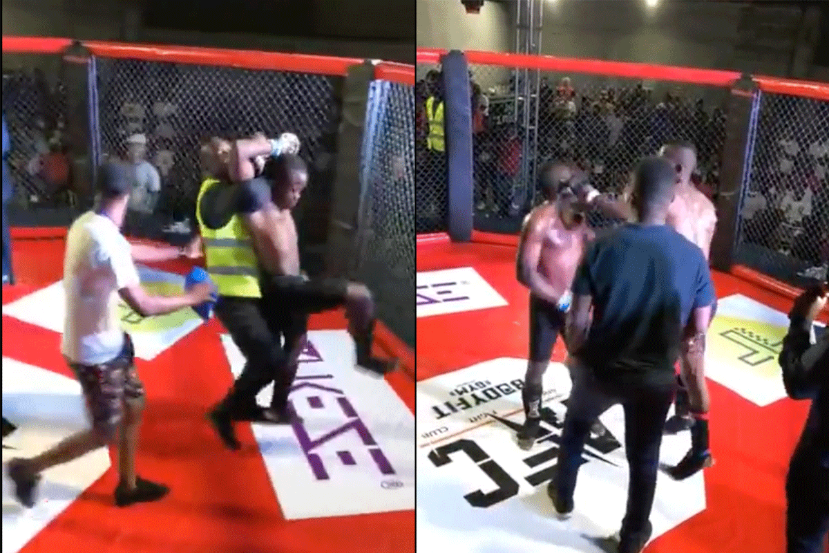 Complete Chaos! Afrikaan uit zijn plaat na MMA-clash (video)