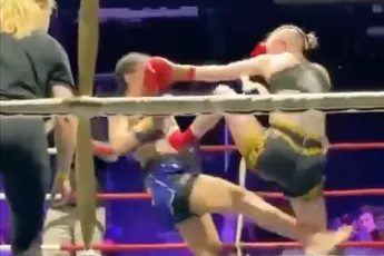 Dochter topkickbokser luistert niet, wint gevecht!
