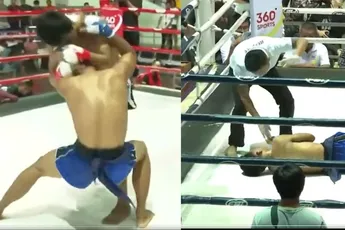 Kopstootje! Vechter met hoofdpijn de ring uit | video