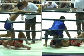 Vies! Vechter knock-out gegooid door rivaal | video