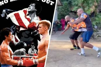 Bob Sapp en 'Rampage' Jackson in iconische 'Rocky'-scène voorafgaand aan hun Siamese bokswedstrijd
