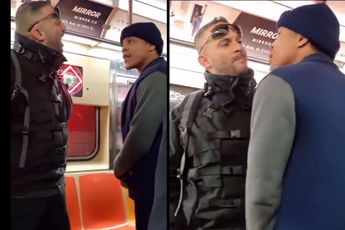 Ontmaskerde veteraan daagt verkeerde uit in de metro! 'Alles gewist'