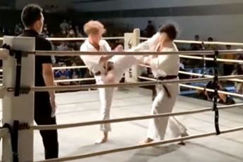 Karateka laat effect van dodelijke roundhouse-kick zien! 'Snel en doeltreffend'
