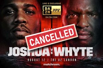 Gevecht afgelast! Anthony Joshua vs Dillian Whyte gaat niet door vanwege doping constatering