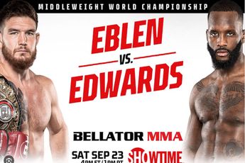 Bellator 299: Eblen vs. Edwards live kijken vandaag 23 september 2023! Starttijd en programma