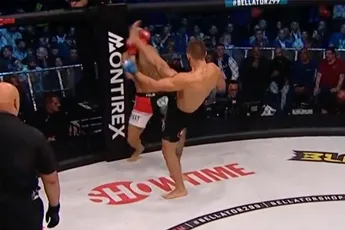 🎥  Front kick KO! Levan Chokheli steelt de show met vernietigende trap bij Bellator 299 in Dublin
