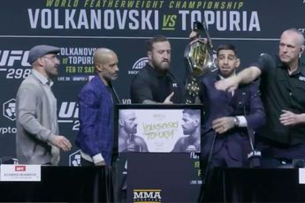 Ilia Topuria steelt UFC-titelriem: Alexander Volkanovski reageert met oude man verkleedpartij