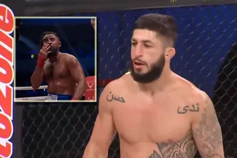 BKFC-bokser Homasi gediskwalificeerd na zware overtreding: “Dit mag hier niet”