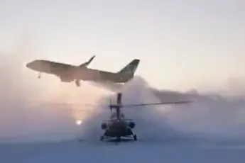 Zeer frisse take-off van Airbus A320 in Jakoetië