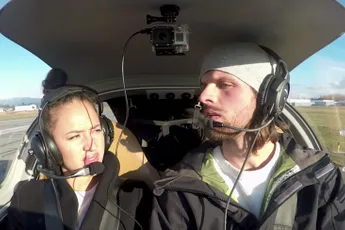 Aanzoek op geniale wijze en grote hoogte