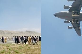 Ondertussen in Afghanistan: Mensen houden zich nog steeds vast aan landingsgestel