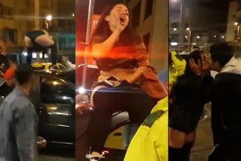 Dame doet sensueel dansje op auto in Bogotá