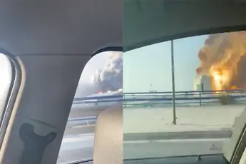 Auto ook kapot door explosie van ruim 2700 ton ammoniumnitraat in Beiroet