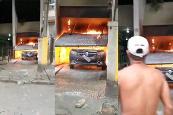 Auto explosie in garage in Braziliaanse Rio de Janeiro
