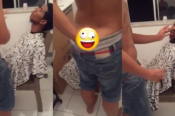 Barbier heeft hele speciale creme om snor te scheren